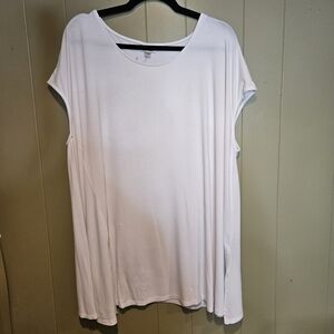 Avenue White Oversized Sleeveless Muscle Tee